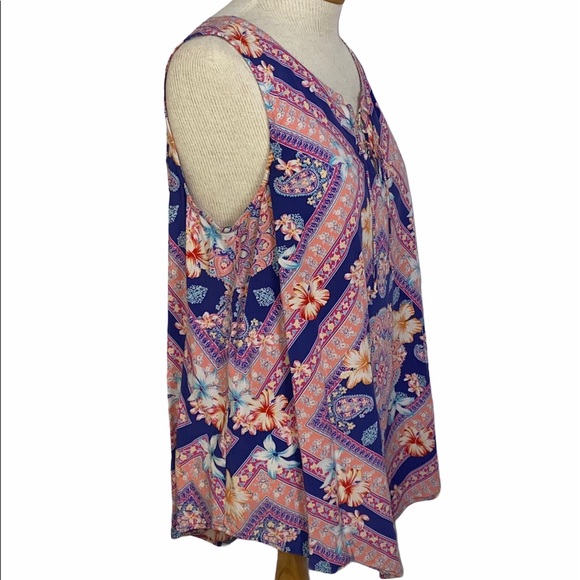 J.Jill Sleeveless Handkerchief Hem Top M - Picture 4 of 10